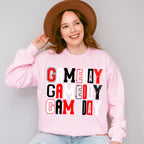 Red Black And White Gameday Design - Game Day Unisex Crewneck T-Shirt Sweatshirt Hoodie