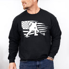 US Flag Hockey Player Design - Hockey Unisex Crewneck T-Shirt Sweatshirt Hoodie