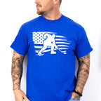 US Flag Hockey Player Design - Hockey Unisex Crewneck T-Shirt Sweatshirt Hoodie