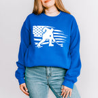 US Flag Hockey Player Design - Hockey Unisex Crewneck T-Shirt Sweatshirt Hoodie