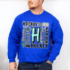Hockey H Doodles - Hockey Unisex Crewneck T-Shirt Sweatshirt Hoodie