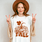 Hello Fall Pumpkin - Fall Unisex Crewneck T-Shirt Sweatshirt Hoodie