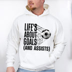 Life's About Goals - Soccer Unisex Crewneck T-Shirt Sweatshirt Hoodie