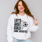 Life's About Goals - Soccer Unisex Crewneck T-Shirt Sweatshirt Hoodie