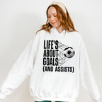 Life's About Goals - Soccer Unisex Crewneck T-Shirt Sweatshirt Hoodie