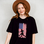 Us Flag Soccer Player Silhouette Design - Soccer Unisex Crewneck T-Shirt Sweatshirt Hoodie