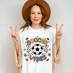 Soccer Vibes Peace Sign Soccer Ball Design - Soccer Unisex Crewneck T-Shirt Sweatshirt Hoodie
