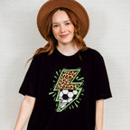 Lightning Half Soccer Ball Half Leopard Design - Soccer Unisex Crewneck T-Shirt Sweatshirt Hoodie