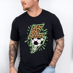 Lightning Half Soccer Ball Half Leopard Design - Soccer Unisex Crewneck T-Shirt Sweatshirt Hoodie