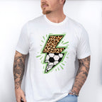 Lightning Half Soccer Ball Half Leopard Design - Soccer Unisex Crewneck T-Shirt Sweatshirt Hoodie