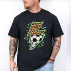 Lightning Half Soccer Ball Half Leopard Design - Soccer Unisex Crewneck T-Shirt Sweatshirt Hoodie