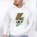 Lightning Half Soccer Ball Half Leopard Design - Soccer Unisex Crewneck T-Shirt Sweatshirt Hoodie