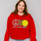 Peace Love Softball - Softball Unisex Crewneck T-Shirt Sweatshirt Hoodie