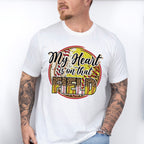 My Heart Is On That Field Circle Design - Softball Unisex Crewneck T-Shirt Sweatshirt Hoodie