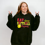 Eat Sleep Softball Repeat - Softball Unisex Crewneck T-Shirt Sweatshirt Hoodie