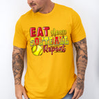 Eat Sleep Softball Repeat - Softball Unisex Crewneck T-Shirt Sweatshirt Hoodie
