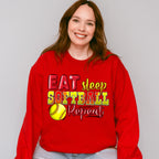 Eat Sleep Softball Repeat - Softball Unisex Crewneck T-Shirt Sweatshirt Hoodie