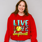 Live Love Softball - Softball Unisex Crewneck T-Shirt Sweatshirt Hoodie