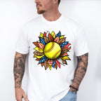 Sunflower Design - Softball Unisex Crewneck T-Shirt Sweatshirt Hoodie