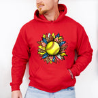 Sunflower Design - Softball Unisex Crewneck T-Shirt Sweatshirt Hoodie