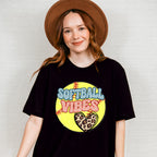 Softball Vibes Leopard Heart Design - Softball Unisex Crewneck T-Shirt Sweatshirt Hoodie