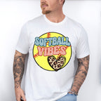 Softball Vibes Leopard Heart Design - Softball Unisex Crewneck T-Shirt Sweatshirt Hoodie