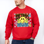 Smiley Softball Mom Design - Softball Unisex Crewneck T-Shirt Sweatshirt Hoodie