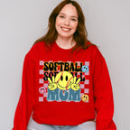 Smiley Softball Mom Design - Softball Unisex Crewneck T-Shirt Sweatshirt Hoodie