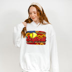 Softball US Flag Sunflowers Design - Softball Unisex Crewneck T-Shirt Sweatshirt Hoodie