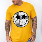 Smiley Star Eyes Design - Volleyball Unisex Crewneck T-Shirt Sweatshirt Hoodie