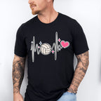 Heartbeat Design - Volleyball Unisex Crewneck T-Shirt Sweatshirt Hoodie