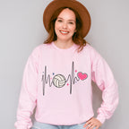 Heartbeat Design - Volleyball Unisex Crewneck T-Shirt Sweatshirt Hoodie