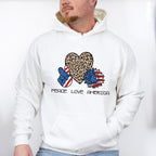 Peace, Love, America , 4th of July Theme T-shirt, Hoodie, Sweatshirt