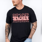 One Loved Teacher Valentines Theme T-shirt, Hoodie, Sweatshirt