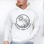 Happiness Comes In Waves Summer Theme Unisex Crewneck T-Shirt Sweatshirt Hoodie