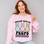 Chillin With My Peeps Easter Day Unisex Crewneck T-Shirt Sweatshirt Hoodie