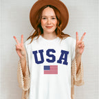 USA With US Flag 4Th Of July Unisex Crewneck T-Shirt Sweatshirt Hoodie