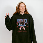 America Ribbon 4Th Of July Unisex Crewneck T-Shirt Sweatshirt Hoodie