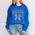 America Ribbon 4Th Of July Unisex Crewneck T-Shirt Sweatshirt Hoodie