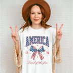 America Ribbon 4Th Of July Unisex Crewneck T-Shirt Sweatshirt Hoodie