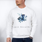 Just Breathe Mental Health Theme Unisex Crewneck T-Shirt Sweatshirt Hoodie