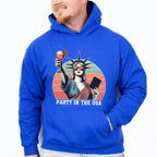 Statue Of Liberty Holding Drink 4Th Of July Unisex Crewneck T-Shirt Sweatshirt Hoodie