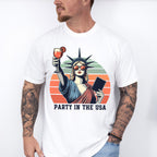 Statue Of Liberty Holding Drink 4Th Of July Unisex Crewneck T-Shirt Sweatshirt Hoodie