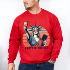 Statue Of Liberty Holding Drink 4Th Of July Unisex Crewneck T-Shirt Sweatshirt Hoodie