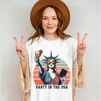 Statue Of Liberty Holding Drink 4Th Of July Unisex Crewneck T-Shirt Sweatshirt Hoodie