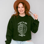 Brain Flowers Mental Health Theme Unisex Crewneck T-Shirt Sweatshirt Hoodie
