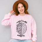 Brain Flowers Mental Health Theme Unisex Crewneck T-Shirt Sweatshirt Hoodie