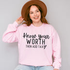 Know Your Worth Mental Health Theme Unisex Crewneck T-Shirt Sweatshirt Hoodie