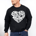 Your Mental Health Heart Shape Mental Health Theme Unisex Crewneck T-Shirt Sweatshirt Hoodie