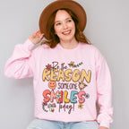 Be The Reason Someone Smiles Mental Health Theme Unisex Crewneck T-Shirt Sweatshirt Hoodie